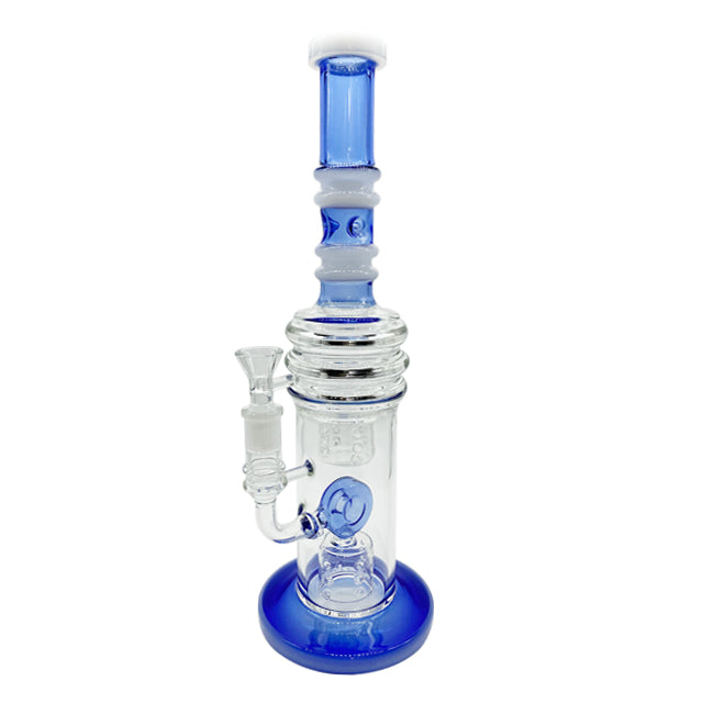 12″ Blue Double Percolator Water Bong – American Glasswork